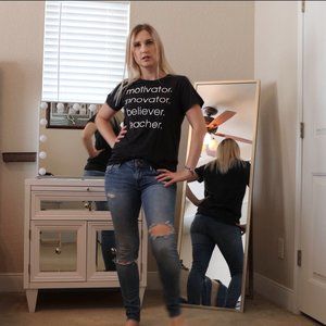 Positive Tee Motivator Innovator Believer Teacher Size Medium